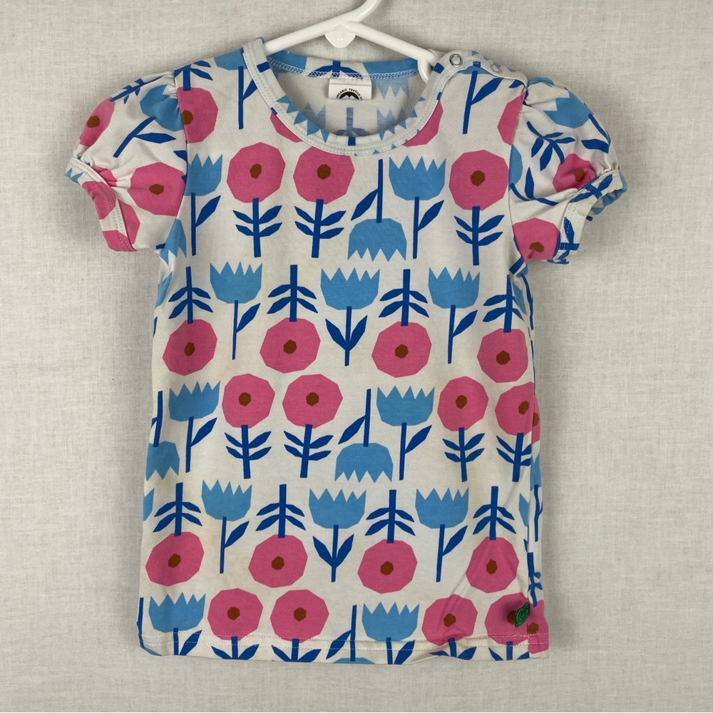 Fred's World Girl's Organic Cotton Flower Short Sleeve